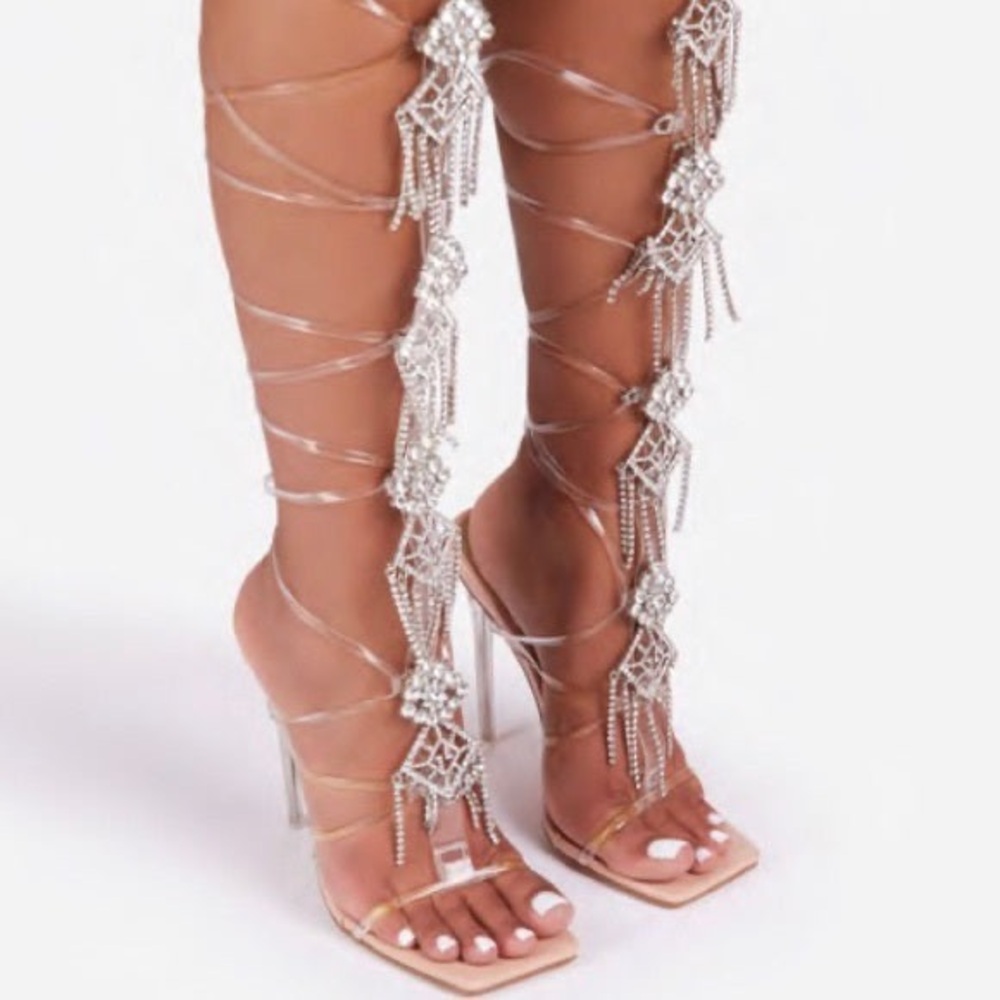 Diamond Gladiator Heels- Nude - Picture 5 of 5